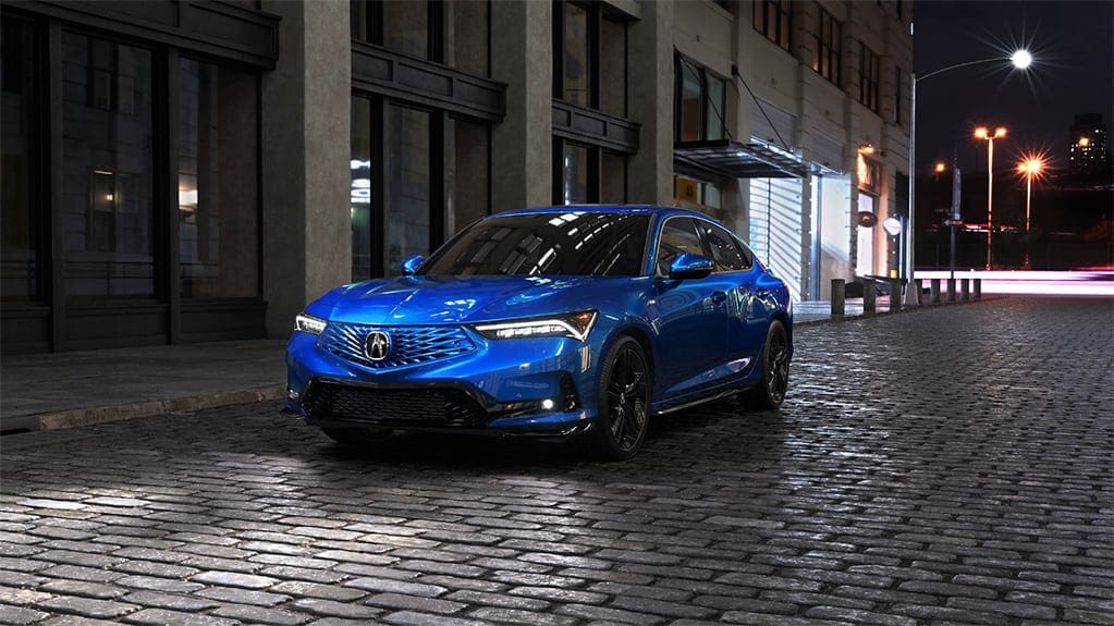 2026 Acura Integra A-Spec w/Technology Package shown in Double Apex Blue Pearl